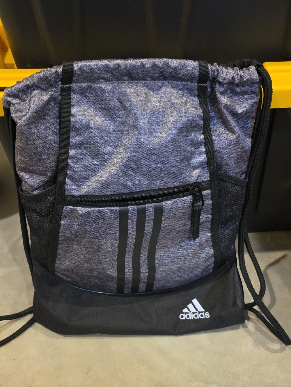 adidas Black and Gray Drawstring Belt Bag